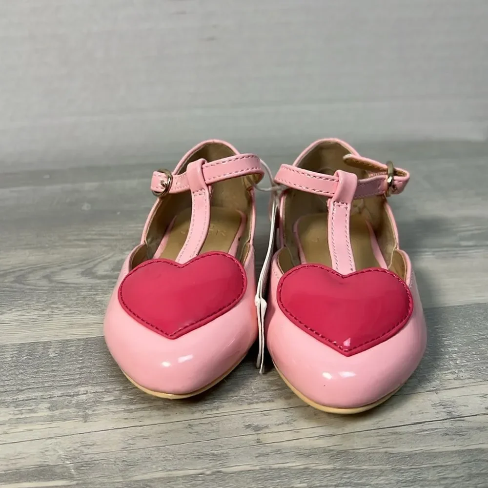 Janie and Jack 100048235 Heart T-Strap Ballet Flat NWT